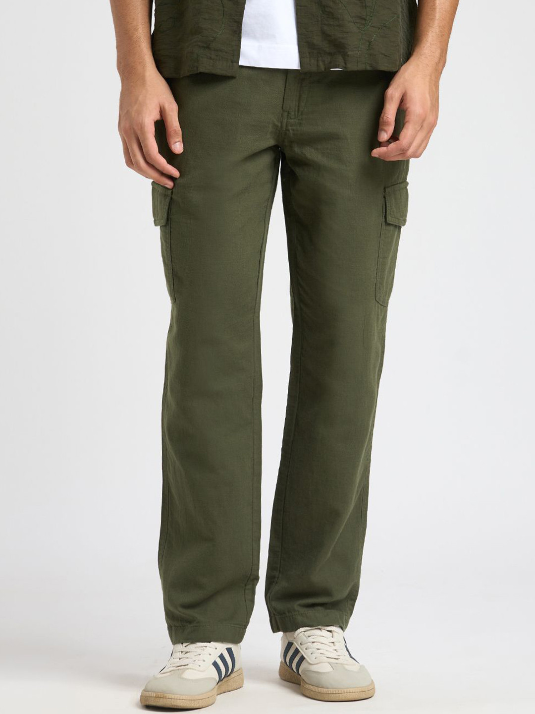SELECTED Slhreg Presso Men Mid-Rise Cotton Cargos Trousers