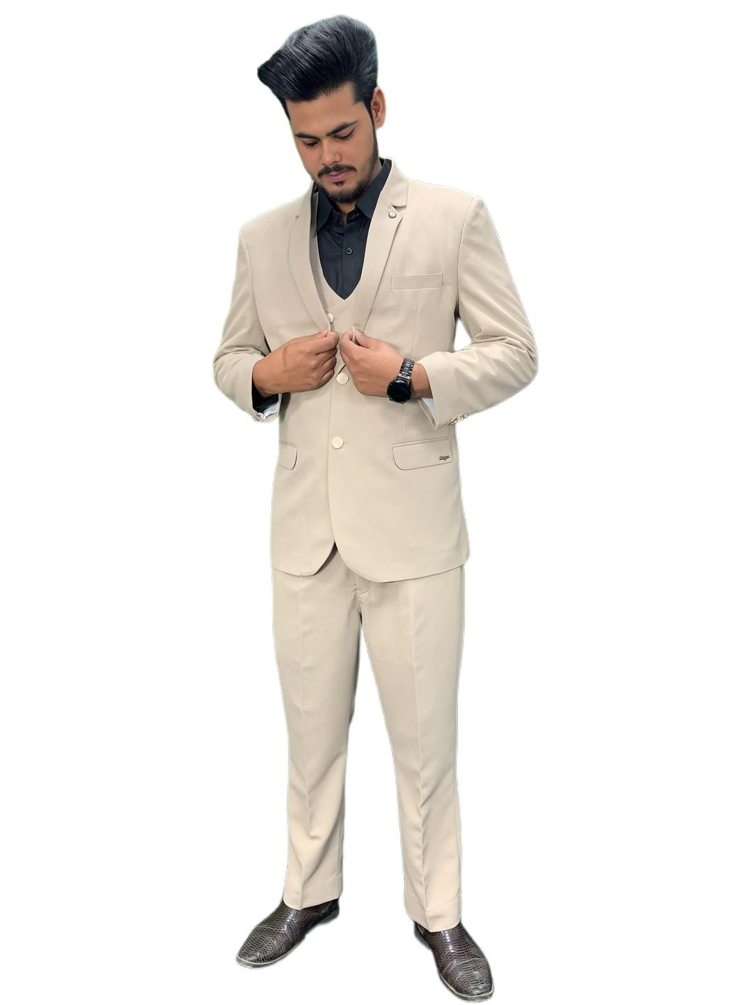 GARGIAN Master Cut Slim Fit solid Single-Breasted Formal 2 Piece Suits