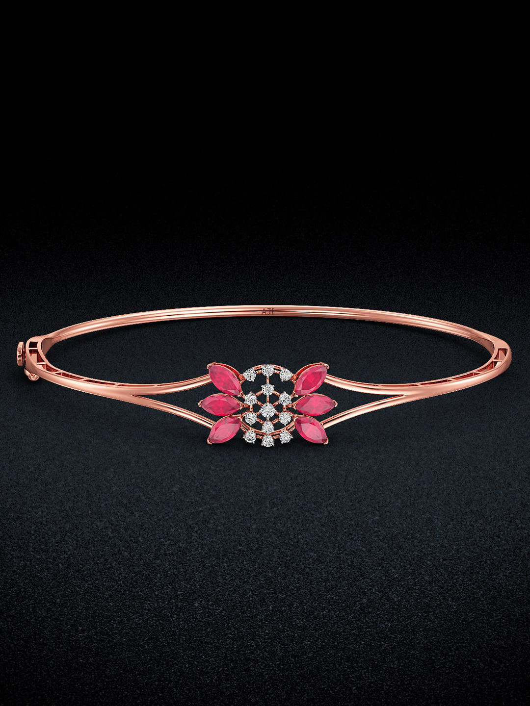 Joyalukkas 18KT Rose Gold Captivating Diamond Studded Bracelets -5.19g