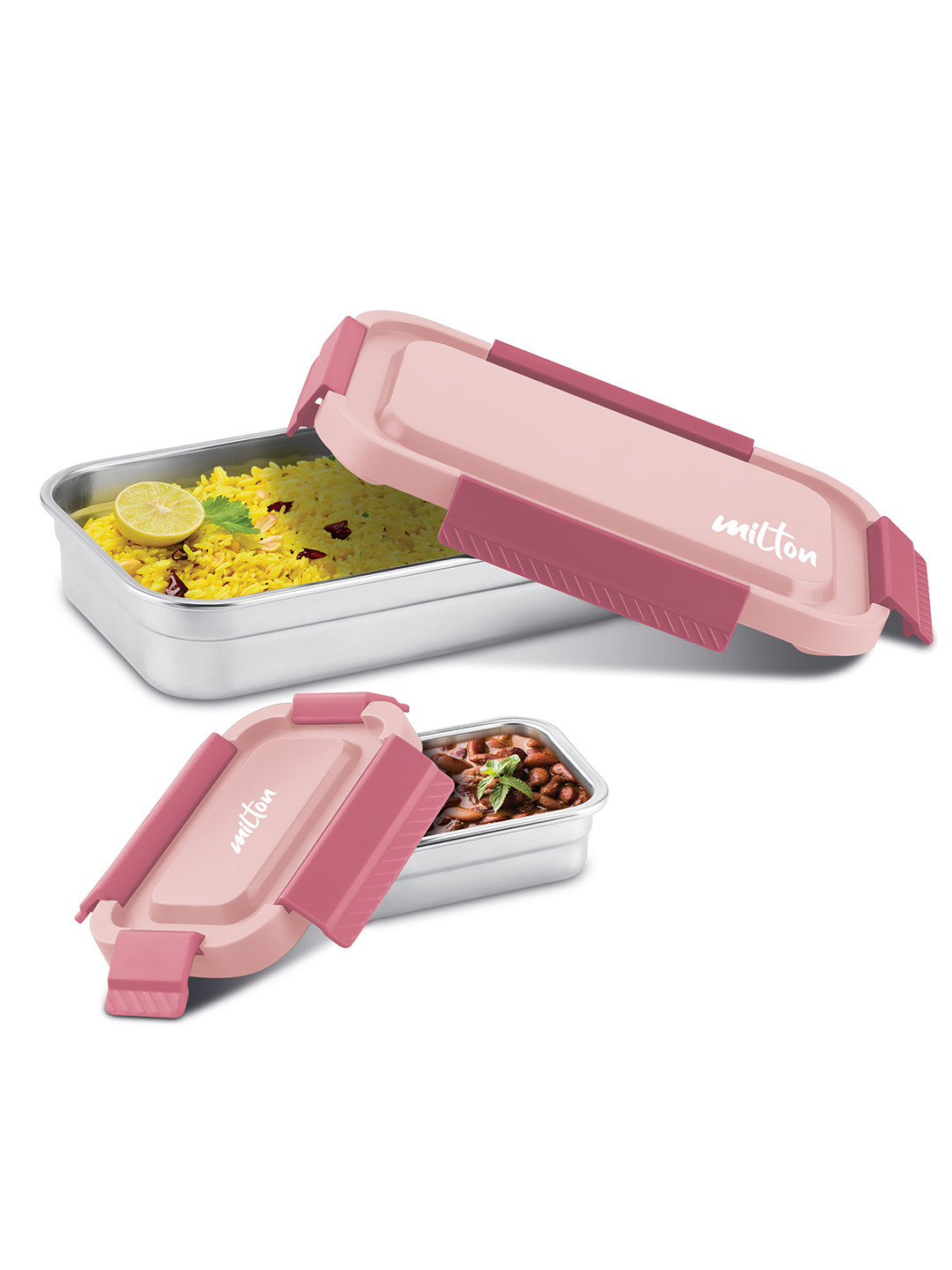 Milton Pink Stainless Steel Metro Meal Sr Refrigerator Safe Lunch Box 950 ml
