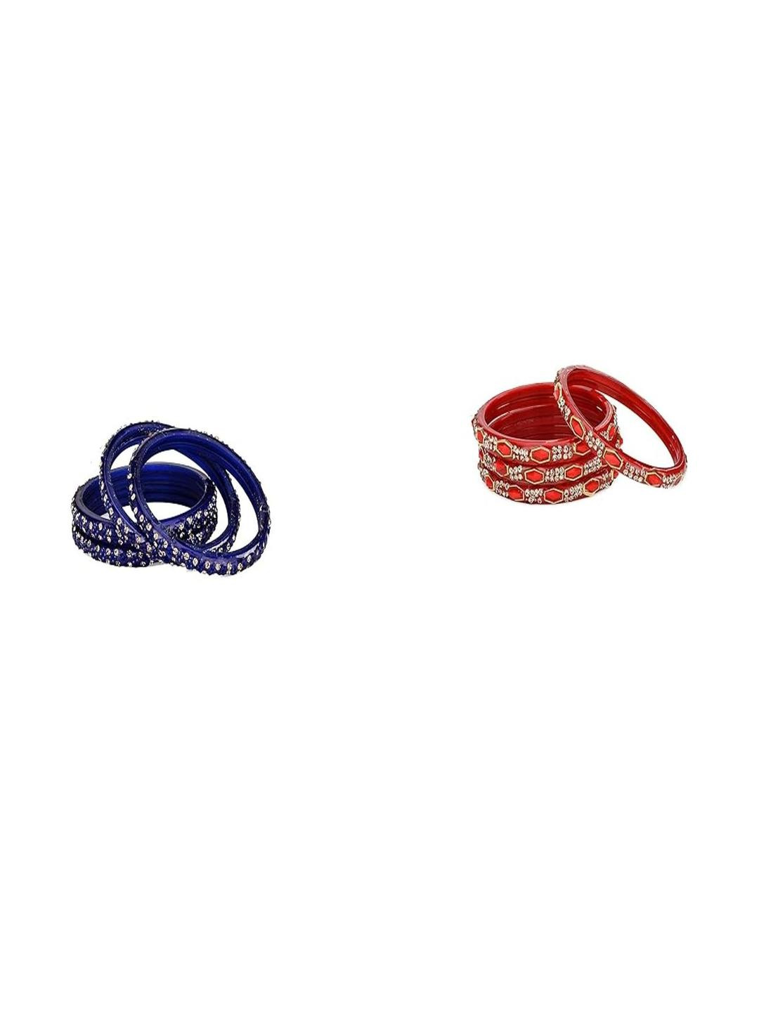 SOMIL Women Pack OF 8 Traditional Multi Colour Glass Bangles