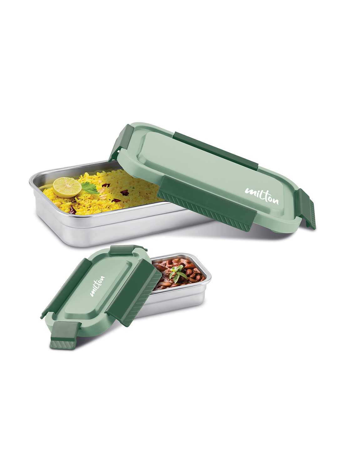 Milton Green Stainless Steel Metro Meal Jr Refrigerator Safe Lunch Box 750 ml