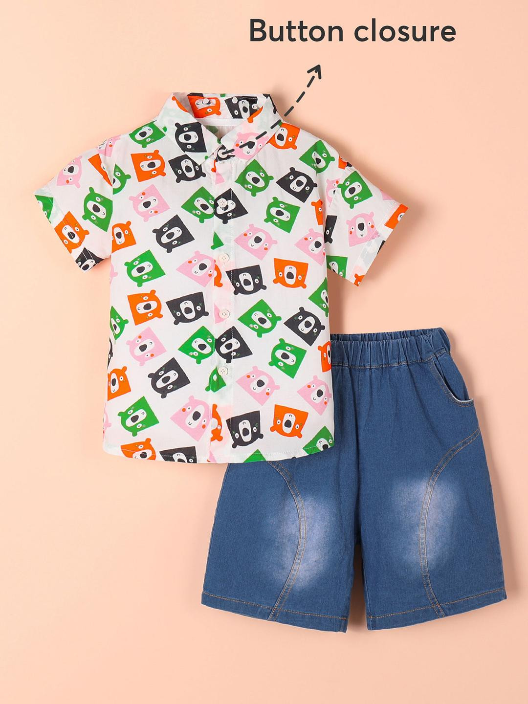 Hopscotch Boys Wild Bunch Denim Short Set