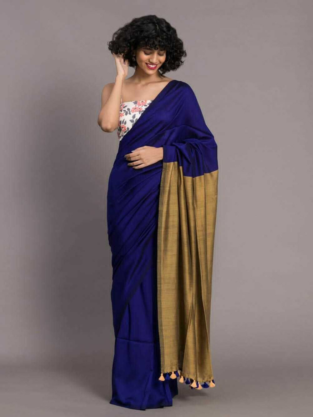 Saree star Colourblocked Taant Sarees With Blouse