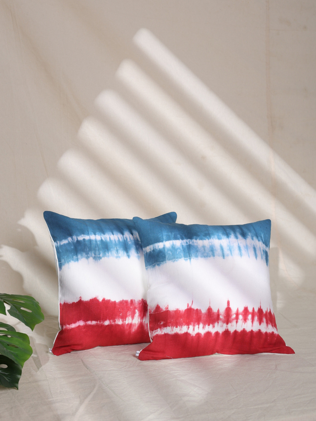 SLEEPY THREADS Abstract Colourblocked Cotton Breathable 5 Pcs Cushion Covers - 15.7x15.7In