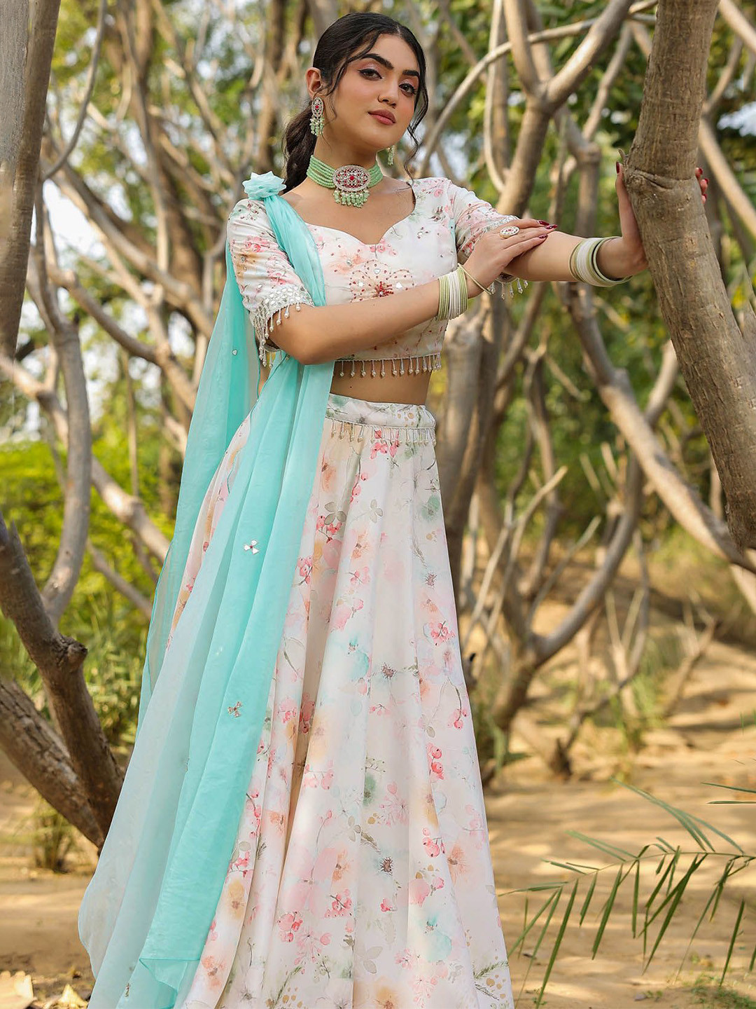 Anastay Clothing Women Embroidered Ready to Wear Lehenga & Blouse With Dupatta