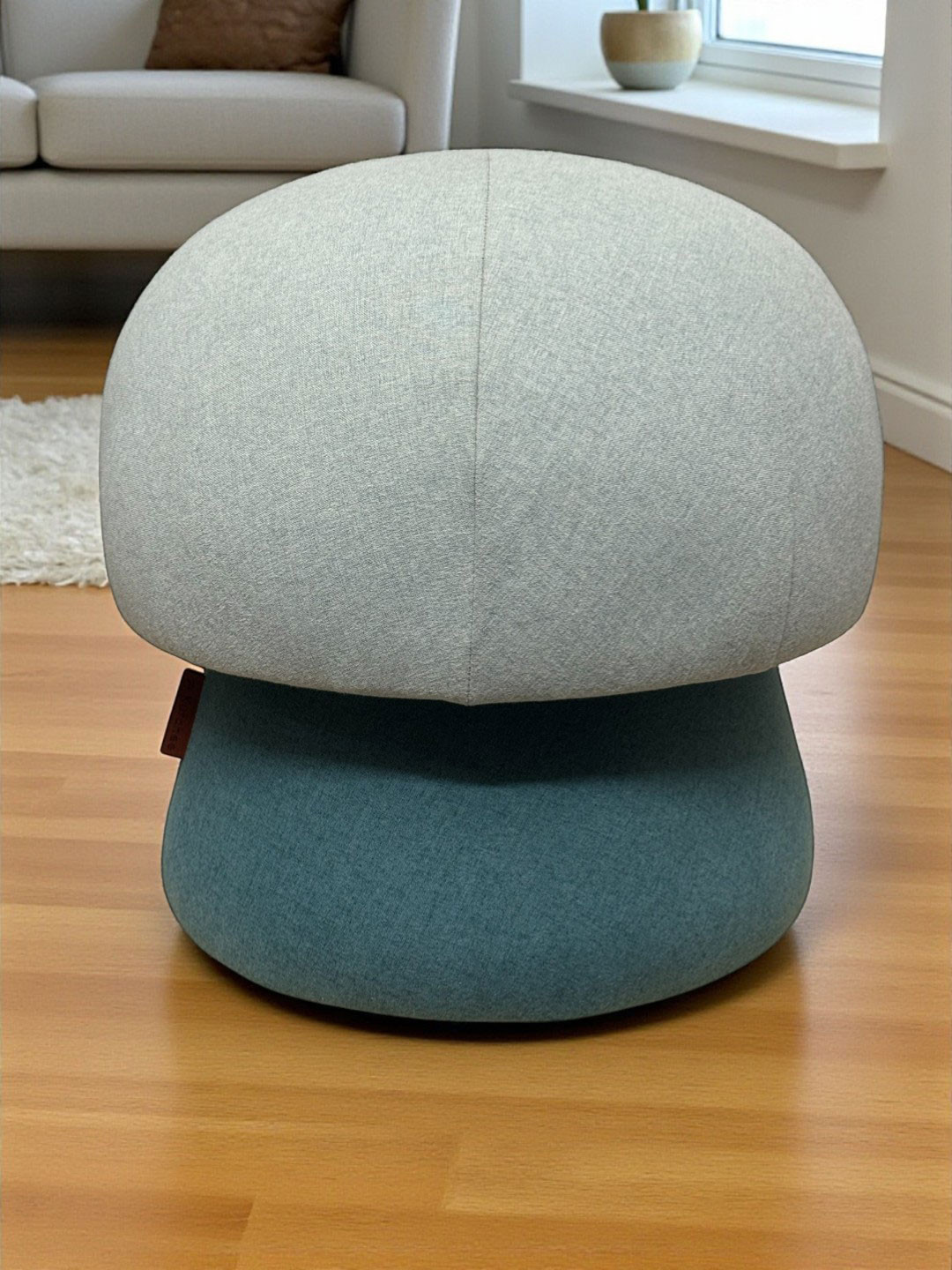 KURCHEE Green Mushroom Shaped Upholstered Mello Ottoman