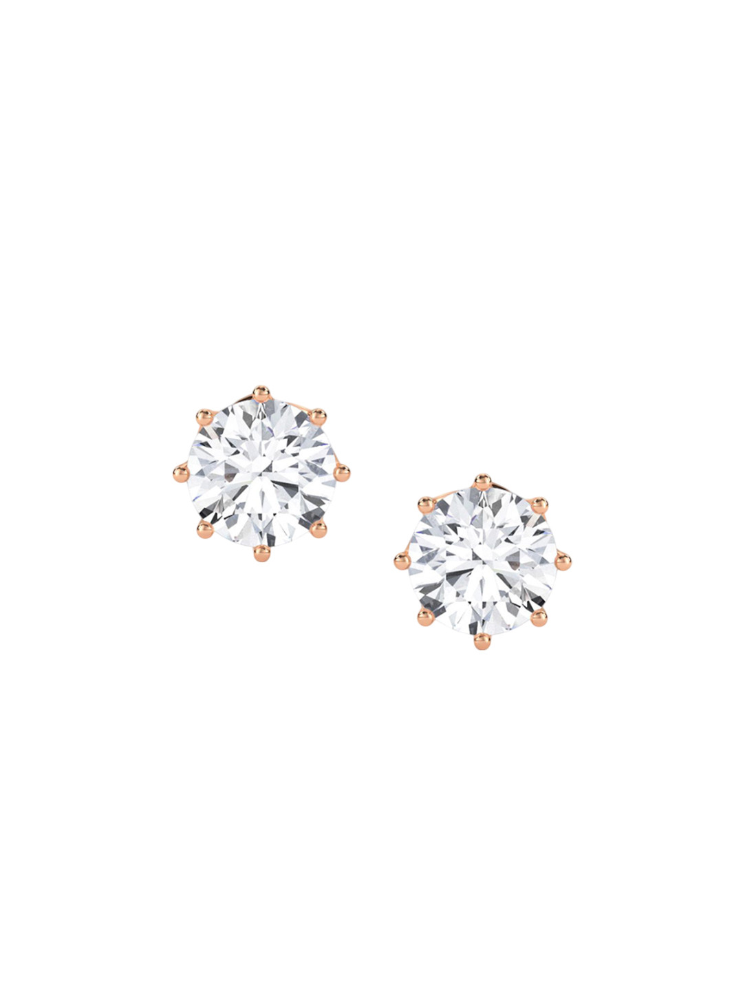 LUNA Women 14 KT Rose Gold 1.98 Ct Lab Grown Diamond Studded Earrings - 0.87 g