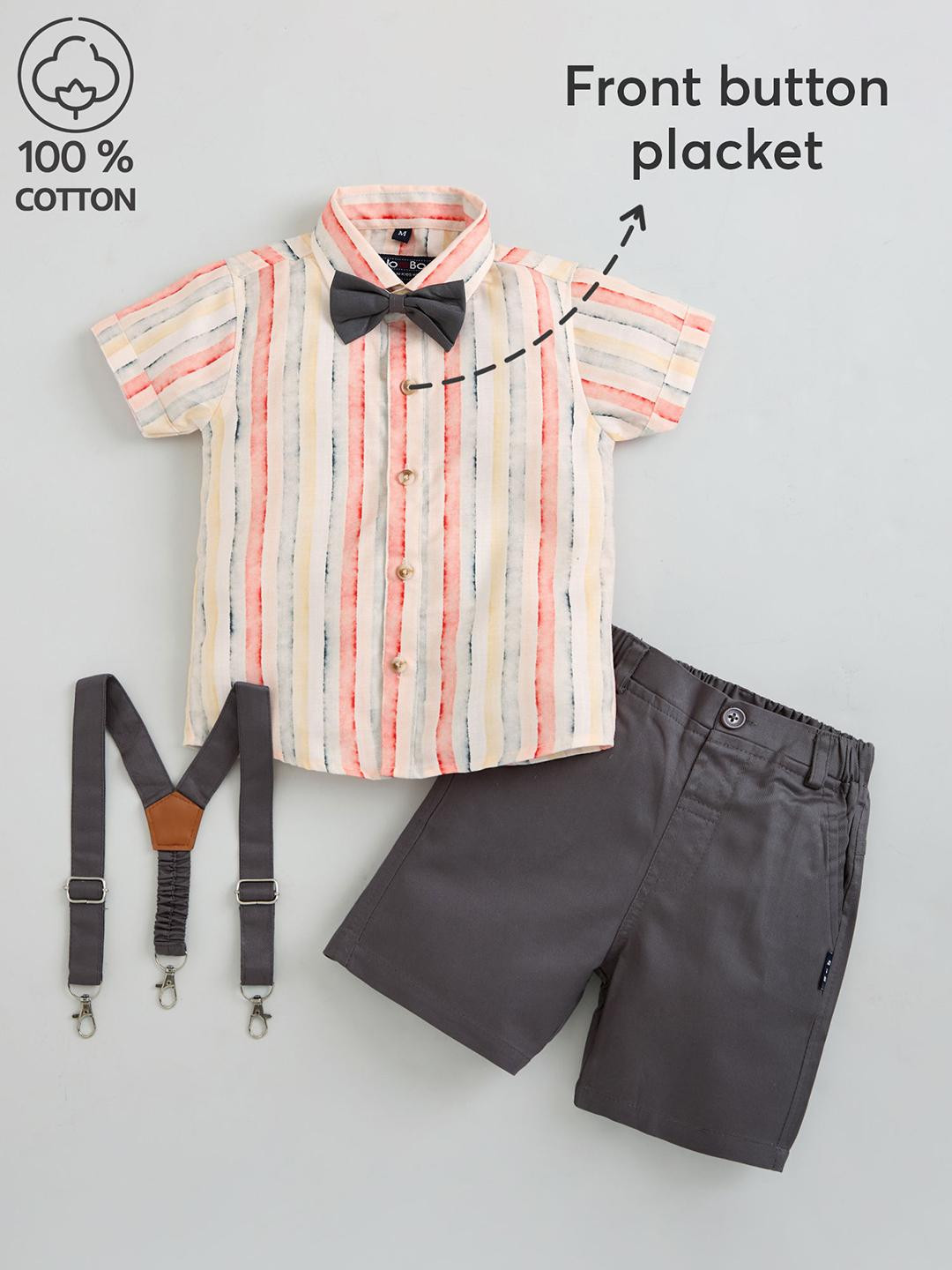 2-Pc Pastel Stripes Cotton Formal Set