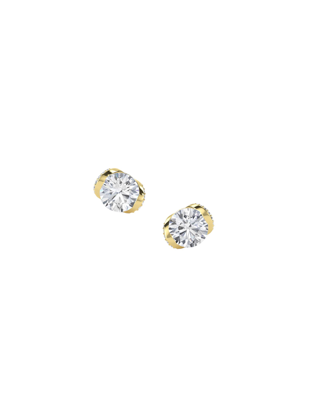 LUNA 14 KT Gold Lab Grown 0.99 Ct Diamond Earrings- 1.66 g