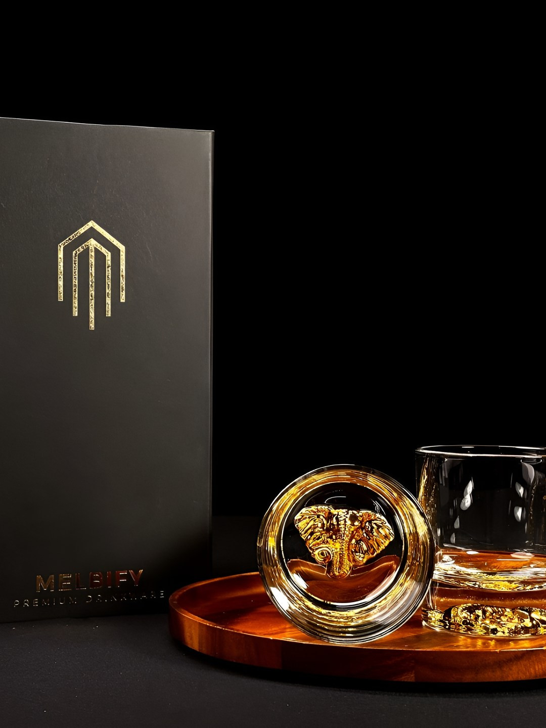MELBIFY Gold-Toned 6 Glass Whisky Glass Bar Glass