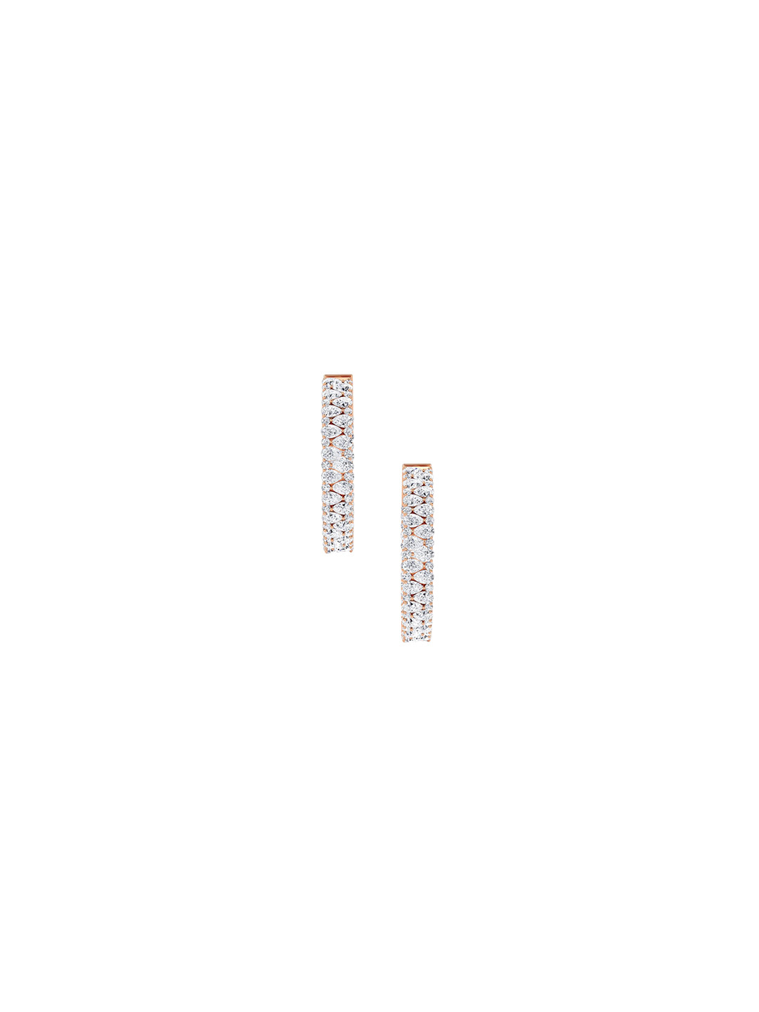 LUNA Women 14 KT Rose Gold 4.76 Ct Lab Grown Diamond Hoop & Huggie Earrings - 9.44 g