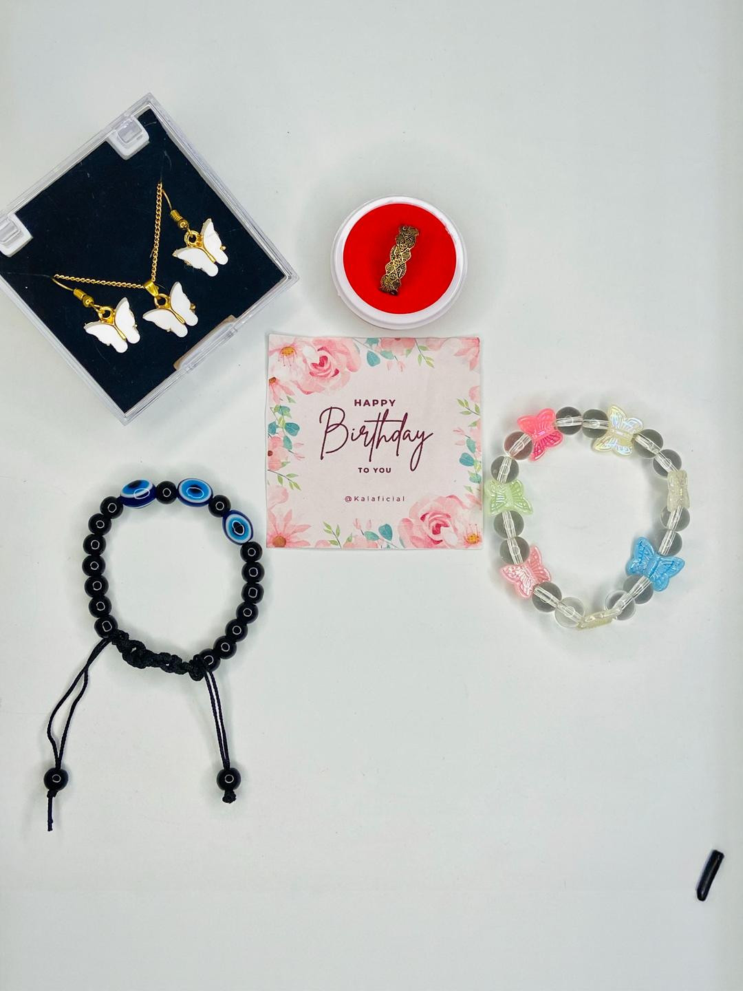 Psight Buterfly Design Beaded Jewellery Set