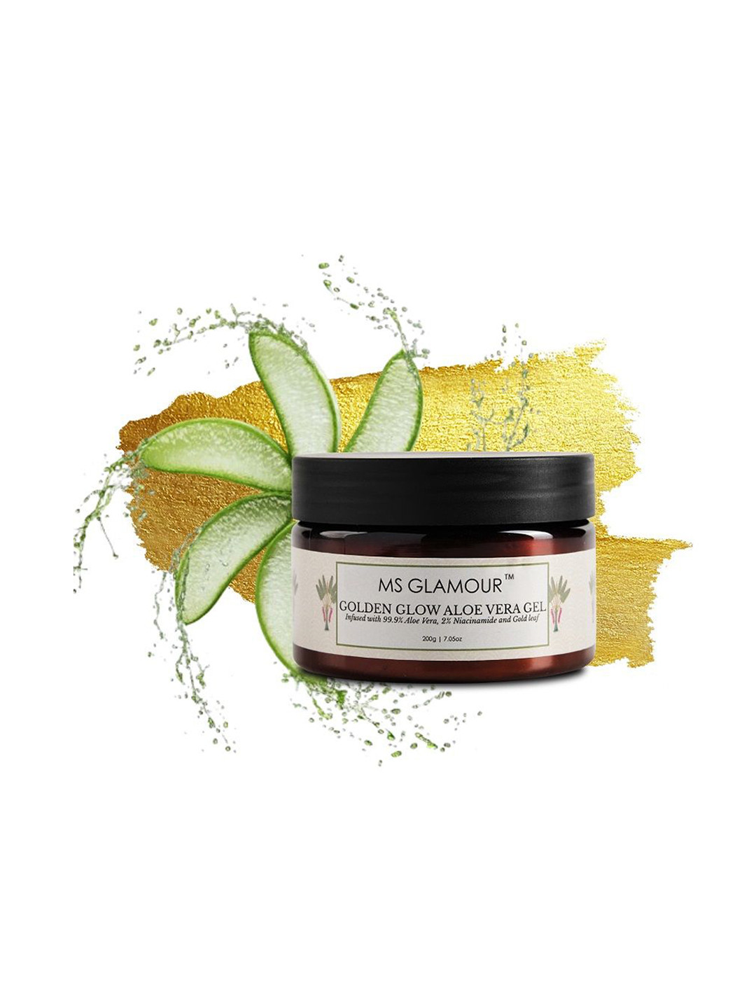 MS Glamour Golden Glow Aloe Vera Gel With Niacinamide & Gold Leaf - 200 g
