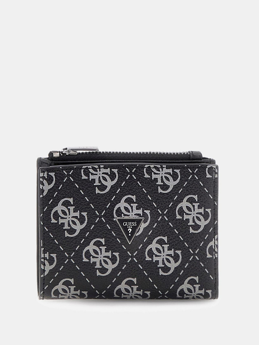 GUESS Men Graphic Printed Leather Zip Around Wallet