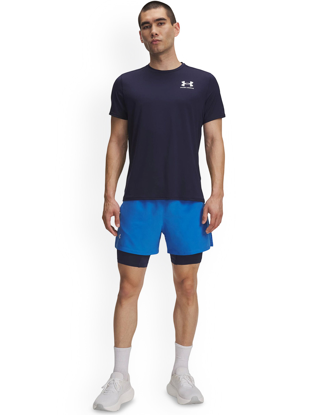 UNDER ARMOUR Launch 5'' Men Solid 2-IN-1 Shorts