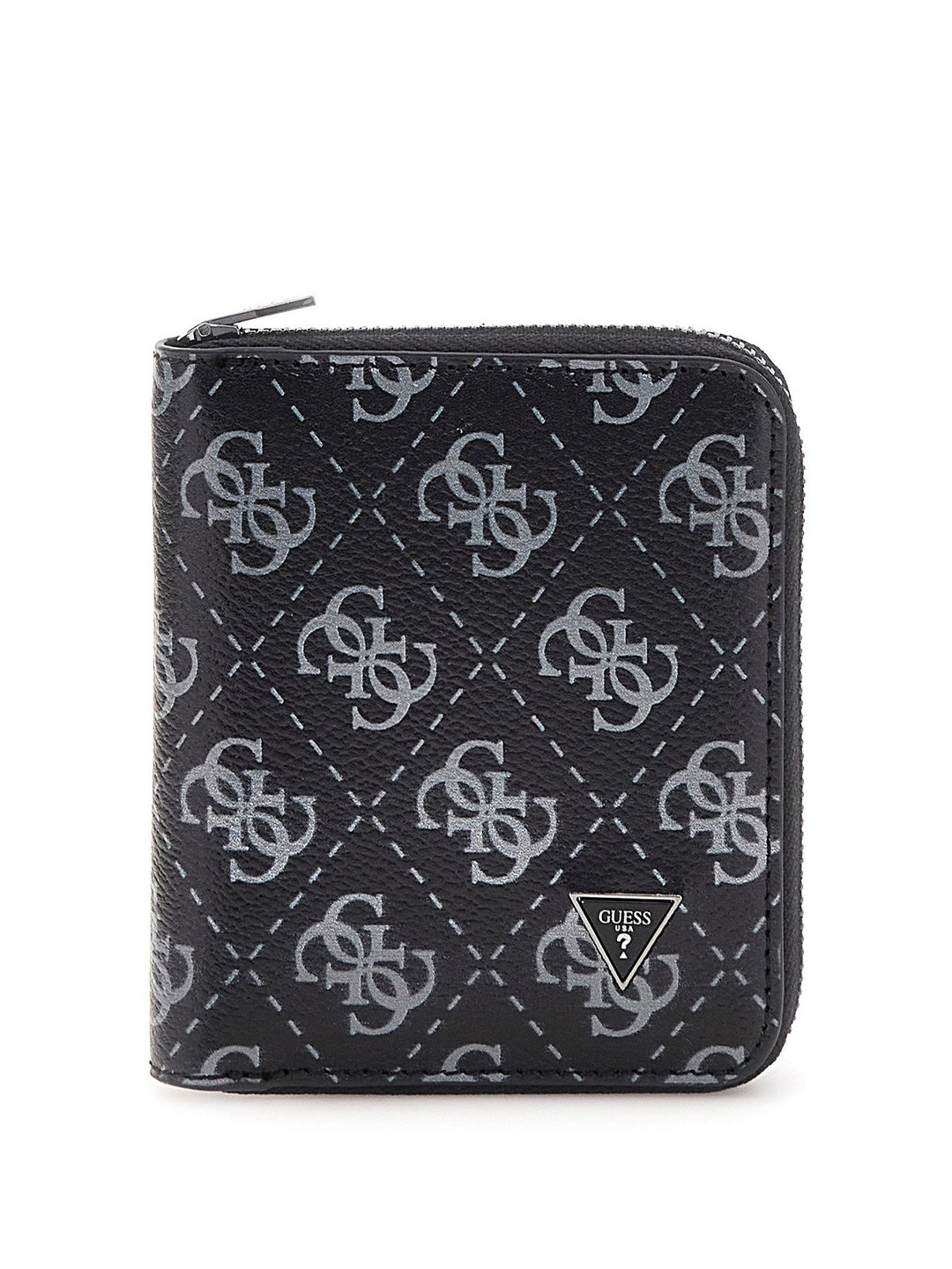 GUESS Men Graphic Printed Leather Zip Around Wallet