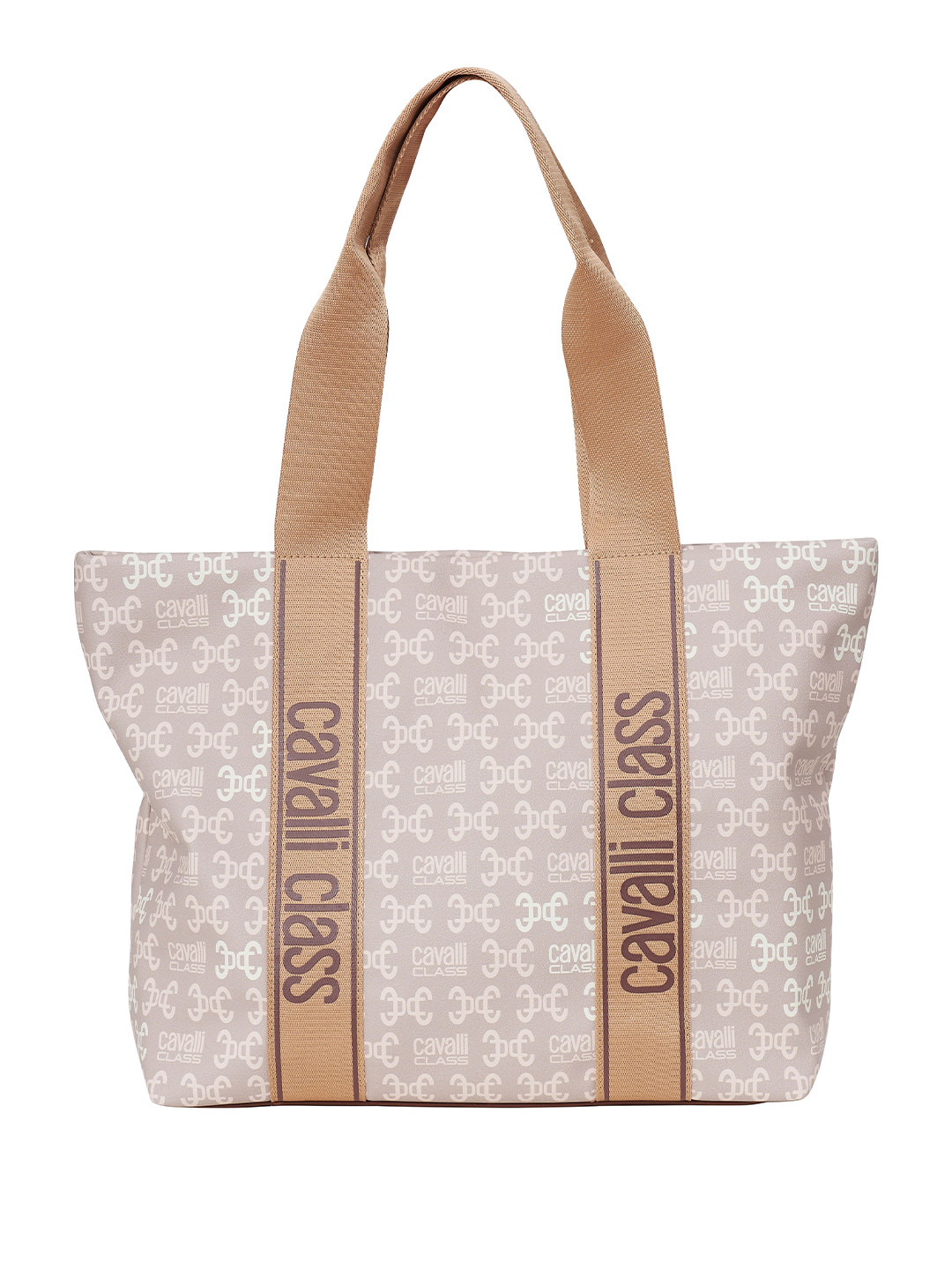 Cavalli Class Women Brand Logo Printed Shopper Tote Bag
