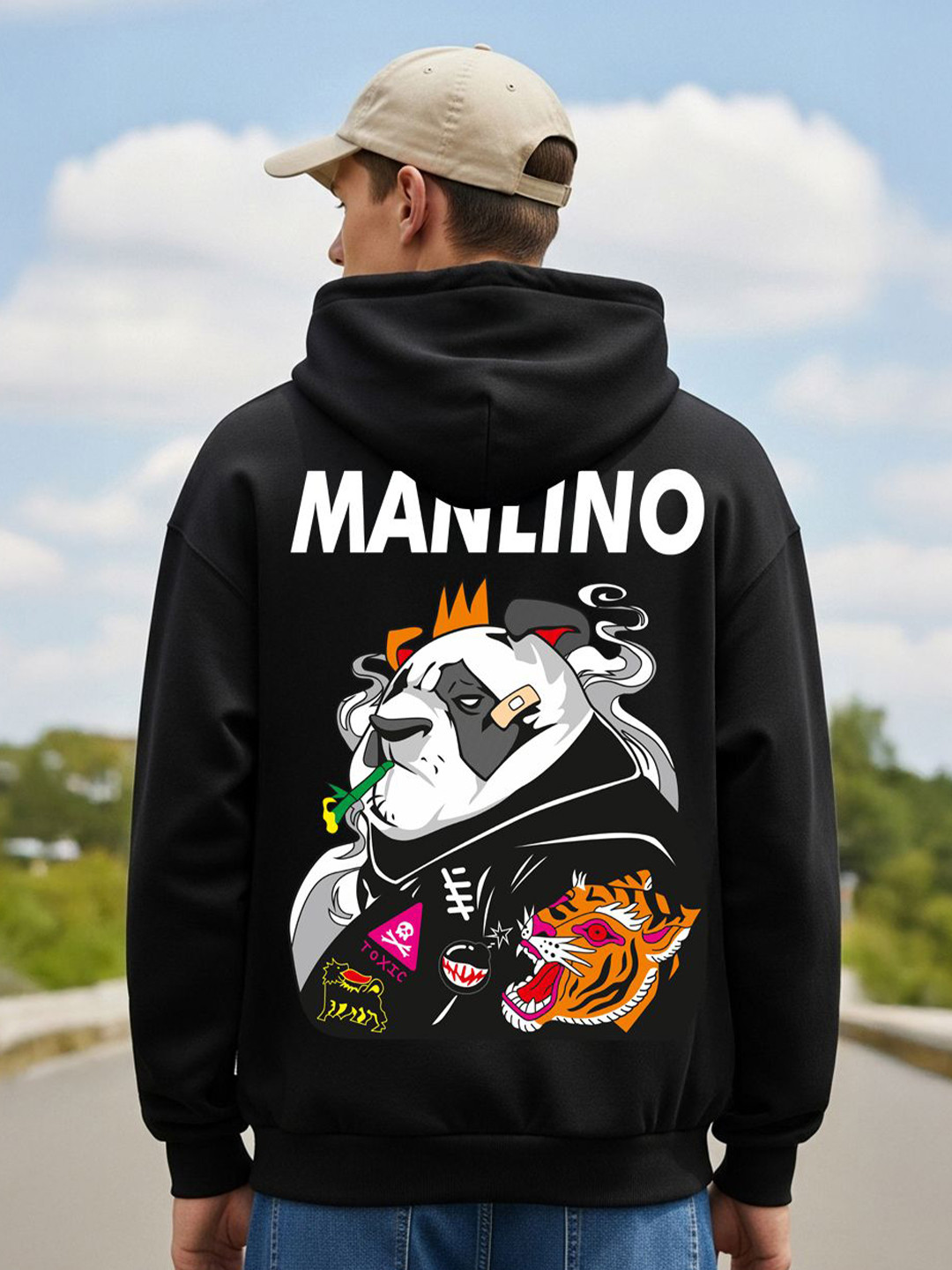 BENNY BROOKS Men Graphic Printed Hooded Long Sleeves Sweatshirt