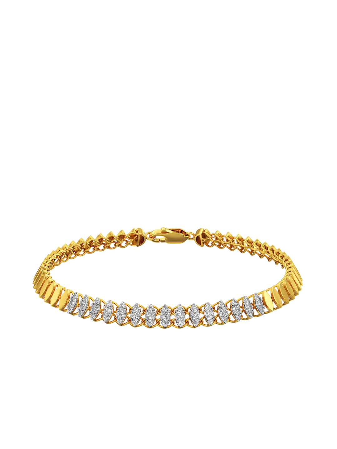 Joyalukkas 18KT Gold Refined Men Diamond Bracelet -5.83 gms
