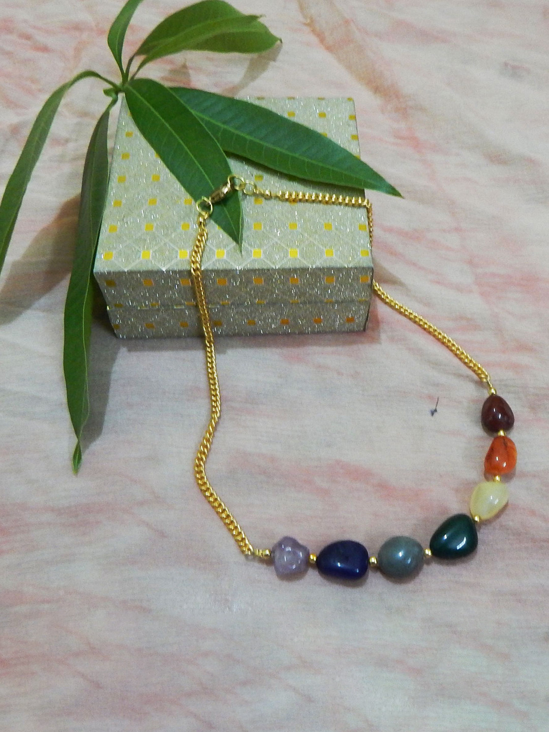 Jaya Vision Jewelry Gold-Plated Crystal Studded Necklace