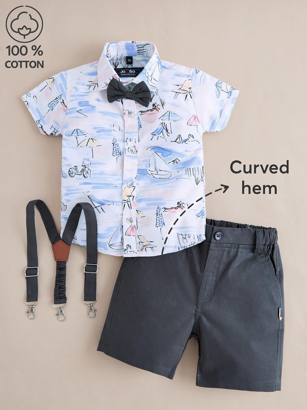 2-Pc Coastal Sketch Cotton Formal Set