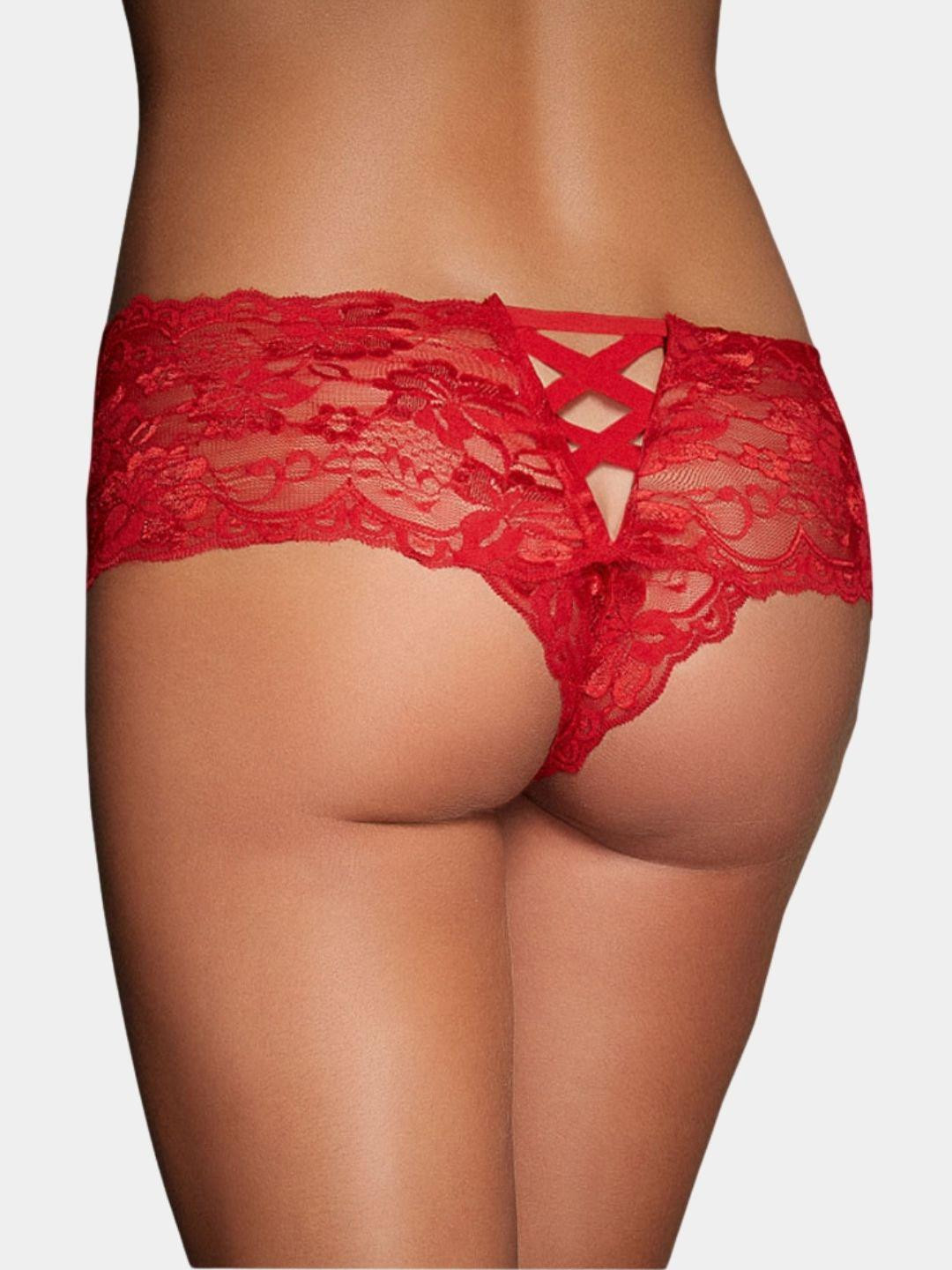 Ribald The Neech Women Pack of 2 Pink & Red Lace Boyshorts