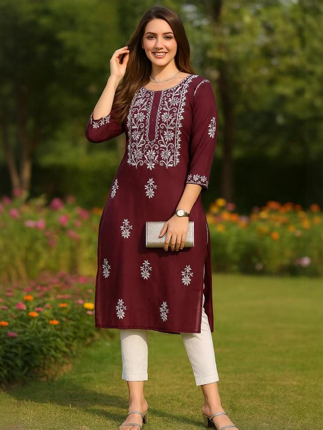 HERE&NOW Women Purple Kurtas