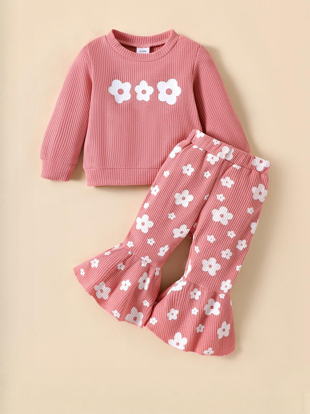 2-Pc Floral Sweatshirt & Pants