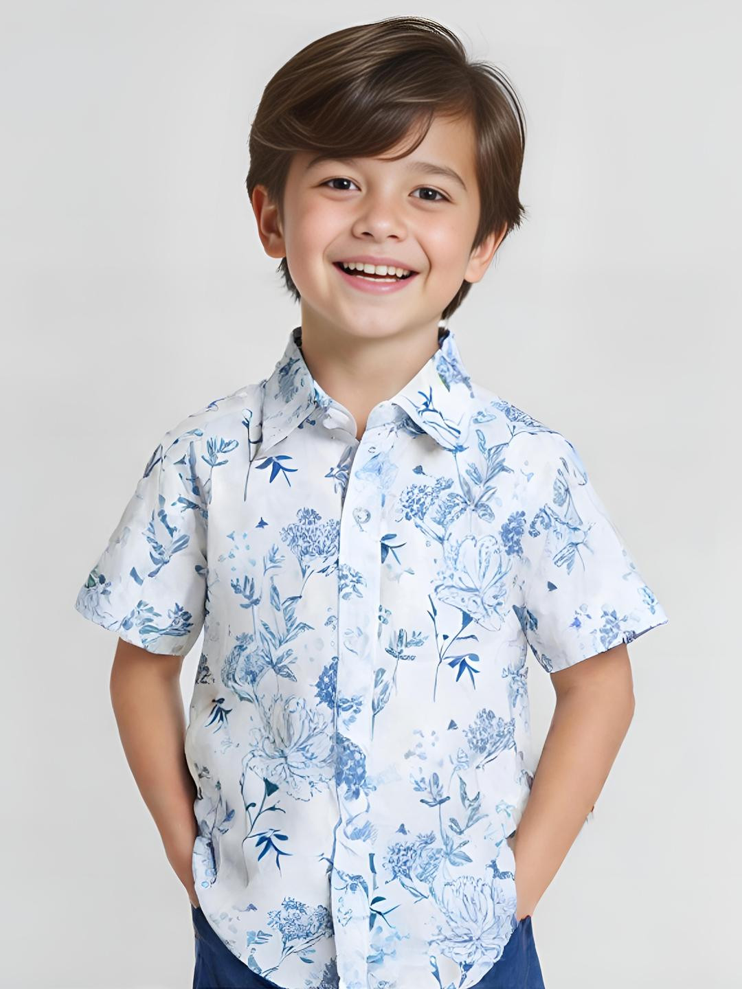 KIDGARB Boys Floral Printed Casual Shirt