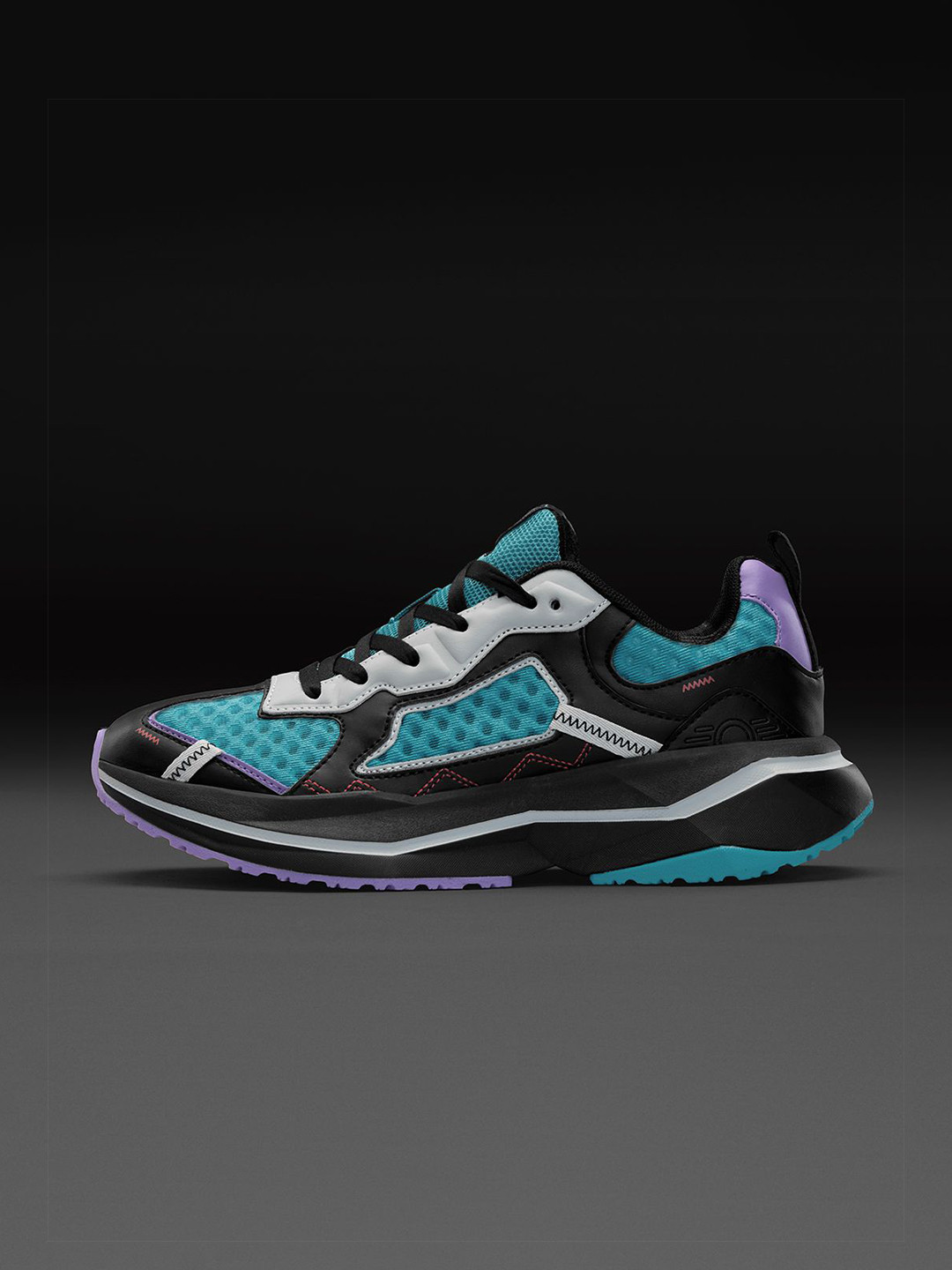 The Souled Store Men Trailblazer Vortex Printed PU Sneakers