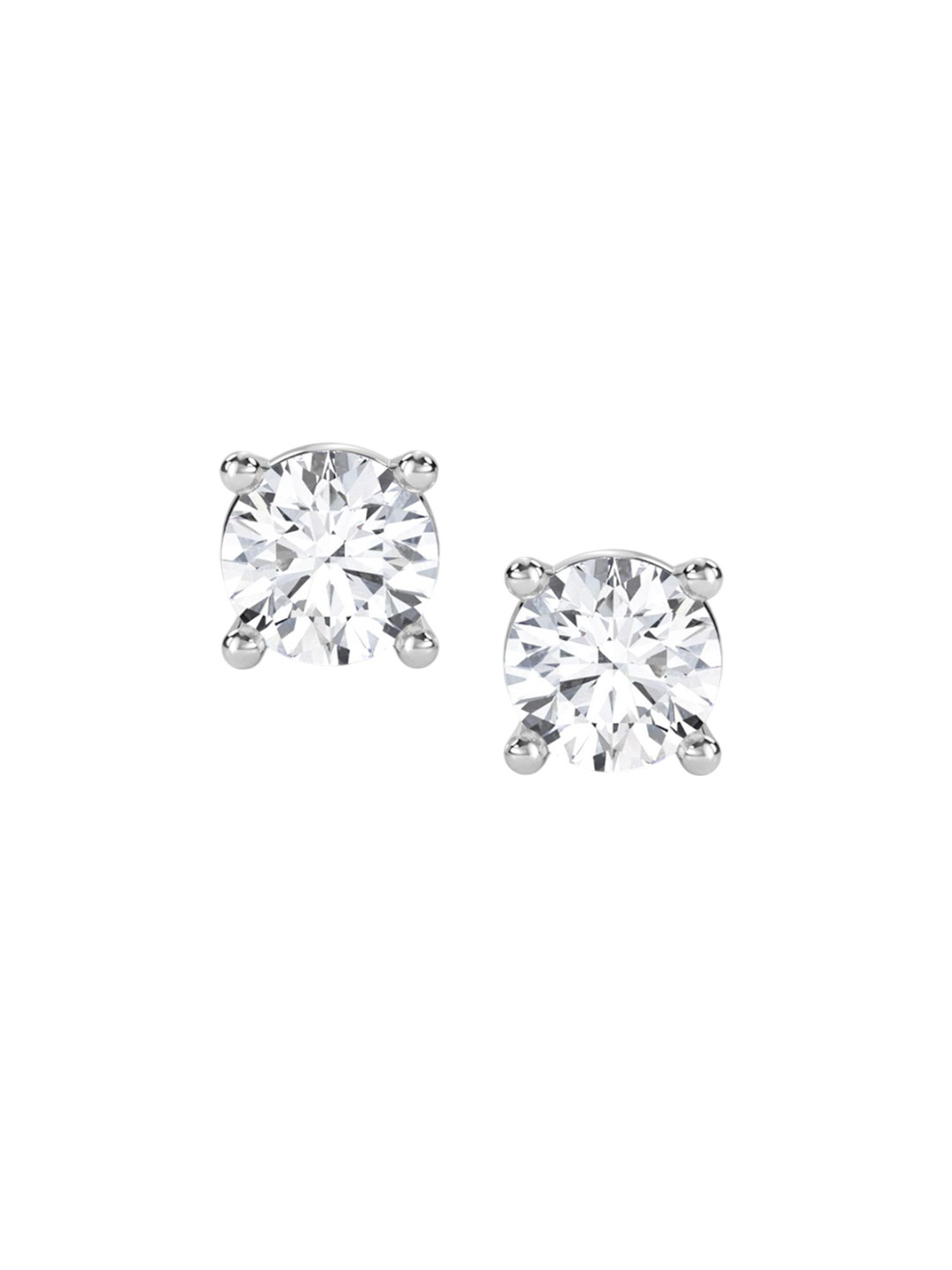 LUNA Women 14 KT White Gold 2.5 Ct Lab Grown Diamond Studded Earrings - 2.56 g
