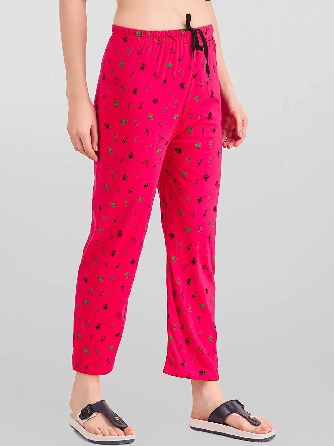 FIT N FAME Women Pack of 2 Cotton Printed Comfortable Lounge Pyjama
