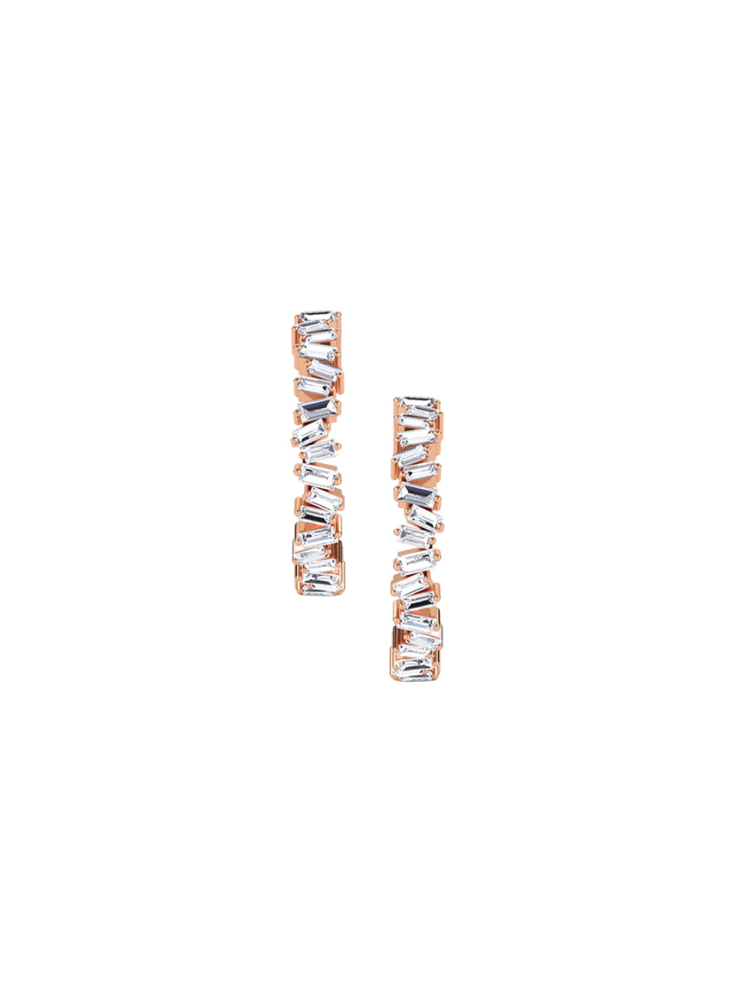 LUNA Women 14 KT Rose Gold 22.3 Ct Lab Grown Diamond Hoop & Huggie Earrings - 4.21 g