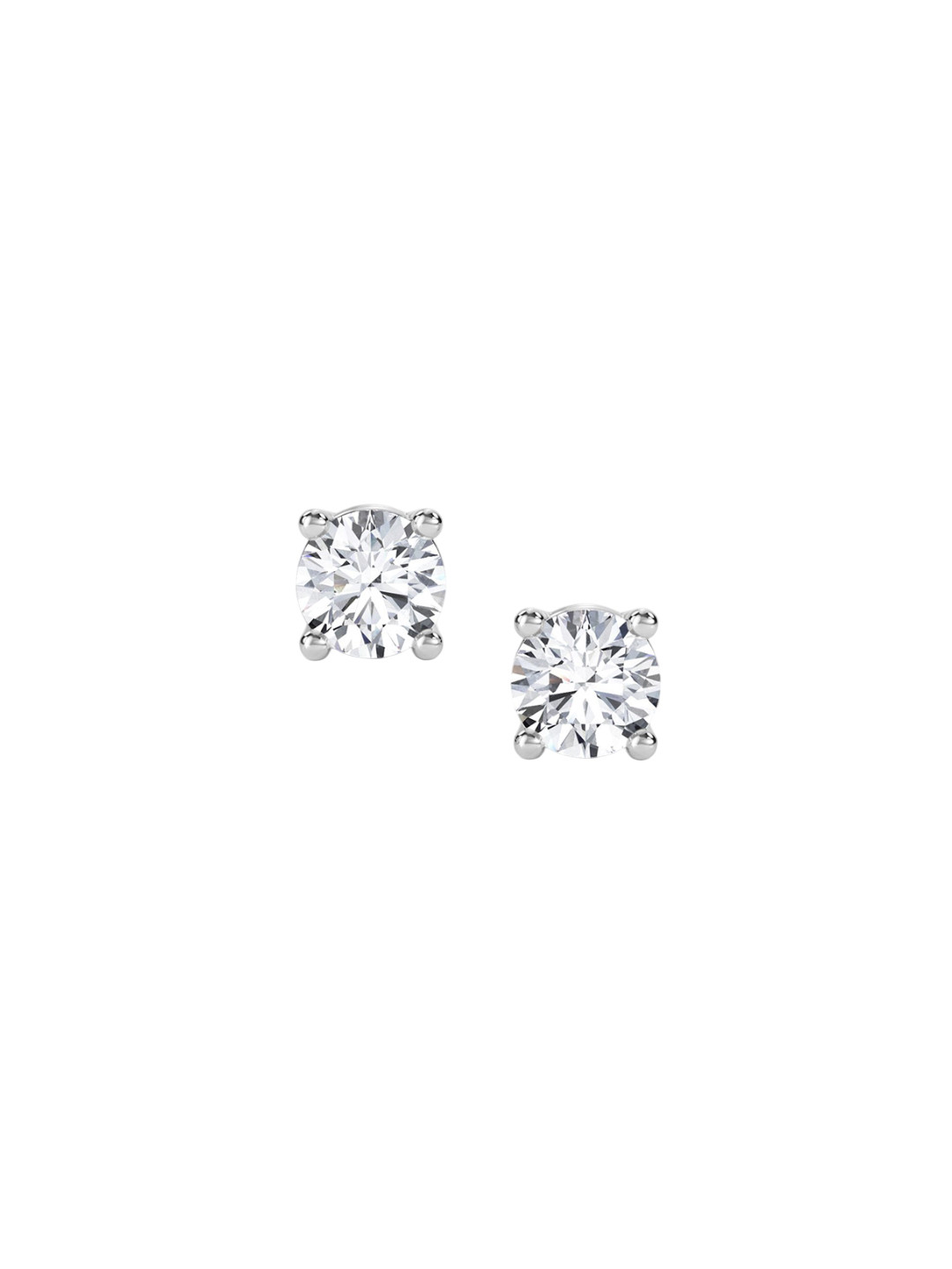LUNA Women 14 KT White Gold 0.1 Ct Lab Grown Diamond Stud Earrings - 0.63 g