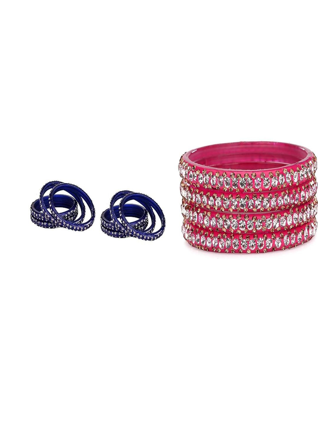 Somil Set Of 12 ass Artificial Stones and Beads Bangles