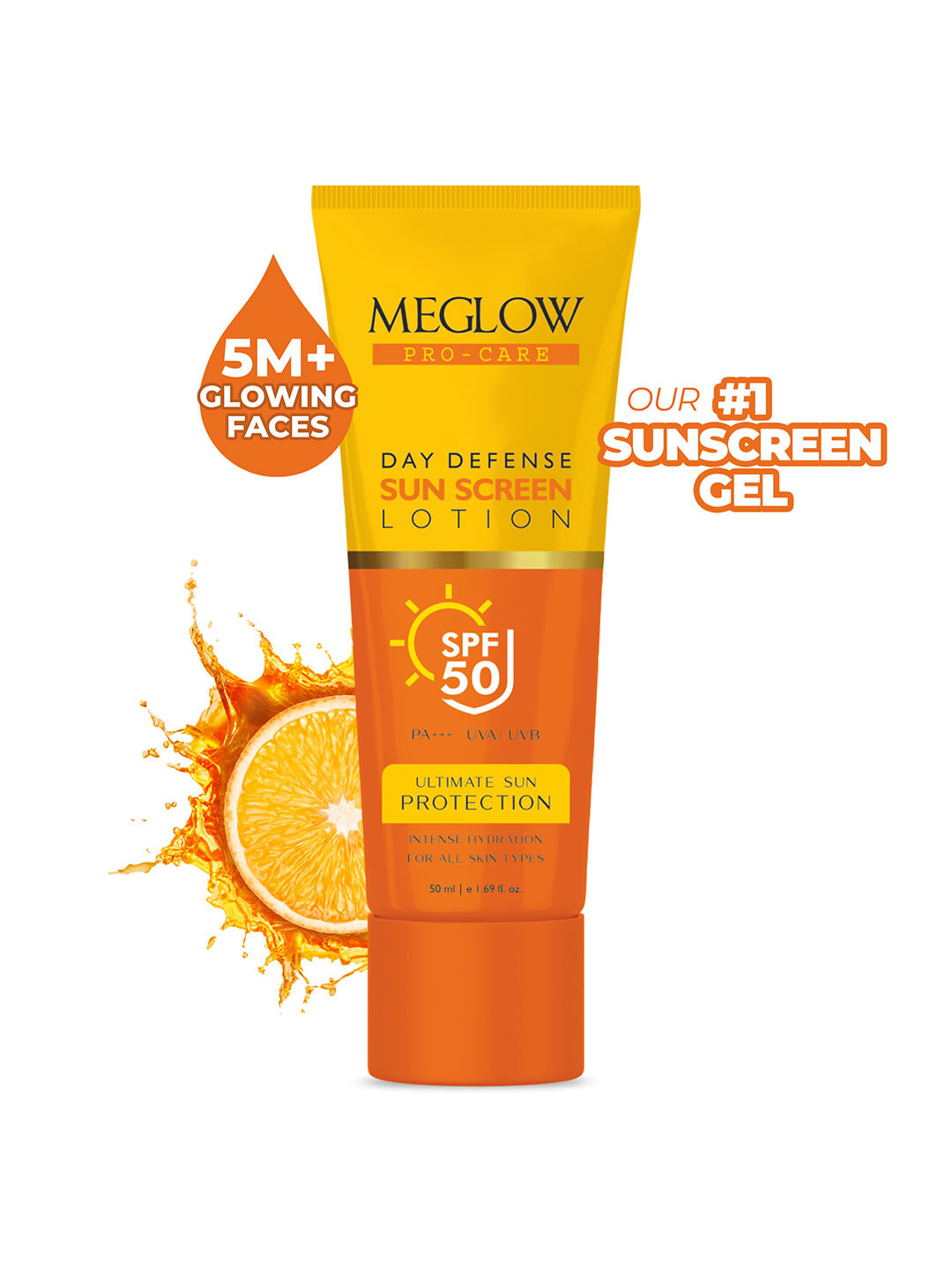 MEGLOW Pro-Care Sunscreen For Face & Body Lotion SPF 50 PA+++- 50ml