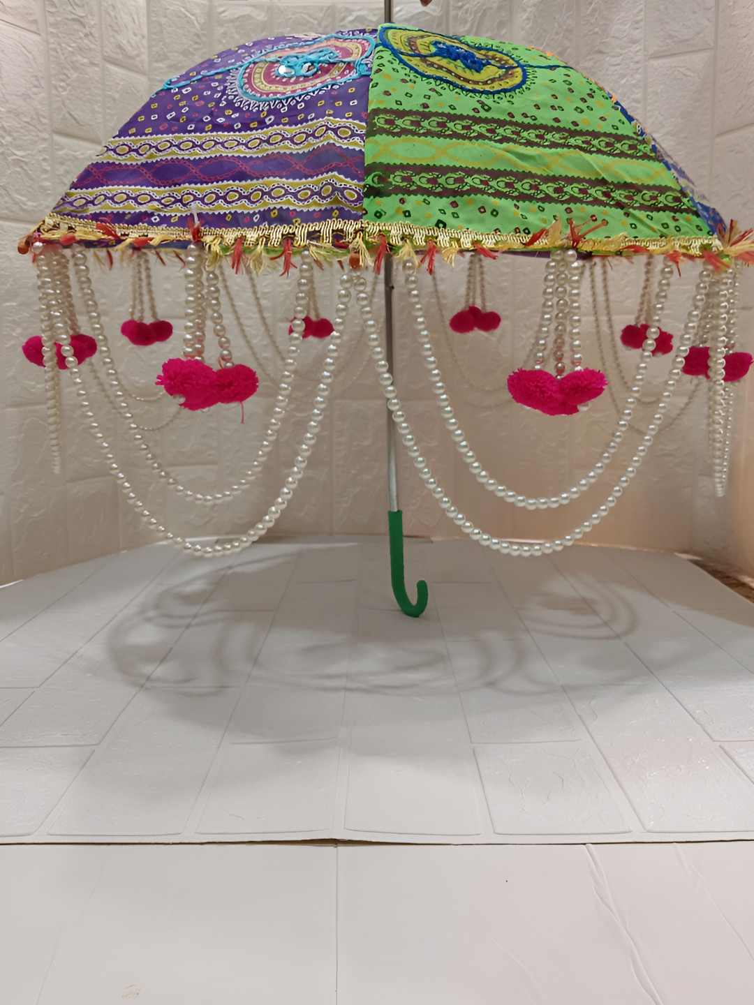 Sellplus Blue & Green Festive Decorative Umbrella