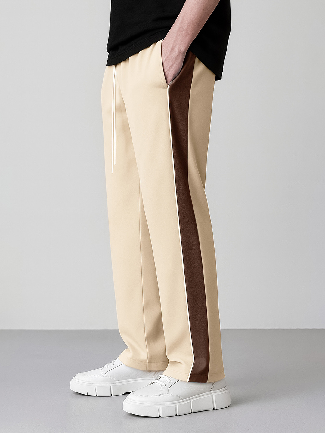 Maniac Men Side Stripe Baggy-Fit Cotton Track Pants