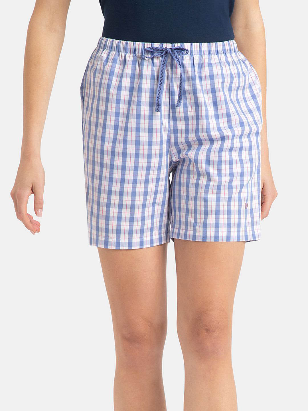 Jockey Super Combed Cotton Yarn Dyed Woven Relaxed Fit Striped Shorts - RX15