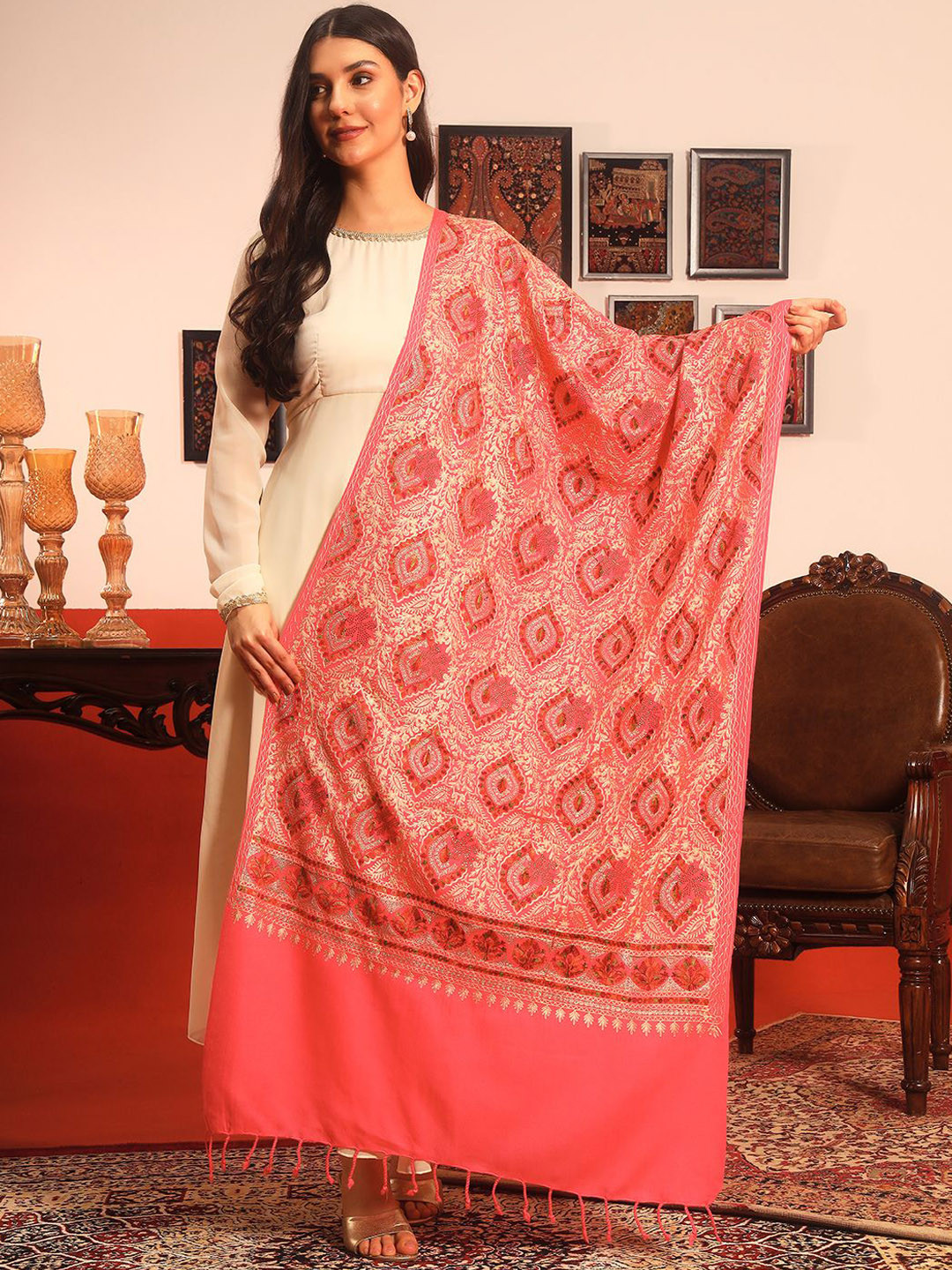 Pashmoda Paisley Embroidered Meherin Shawl