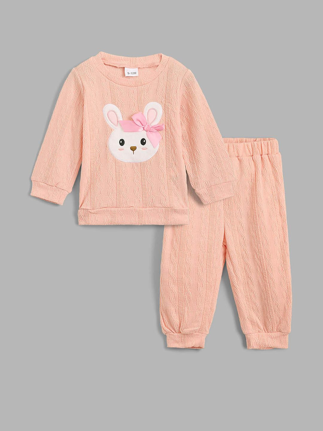 2-Pc Cozy Cable Bunny Sweatshirt & Joggers