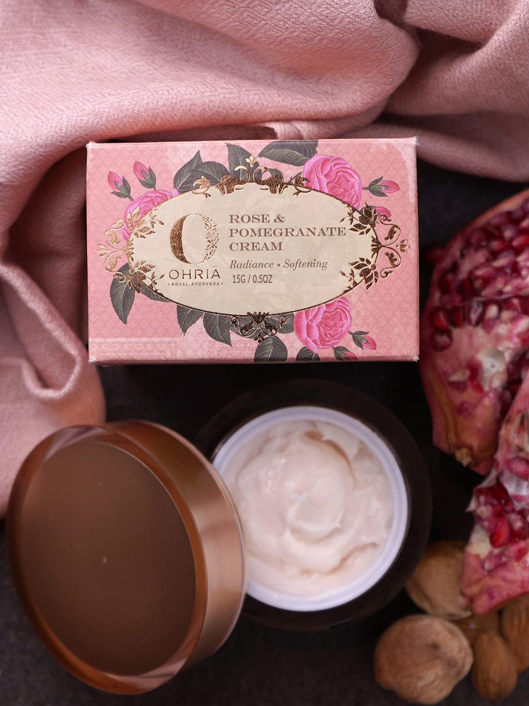 OHRIA AYURVEDA Rose & Pomegranate Cream with Coconut Derivatives & Jojoba Oil - 15g