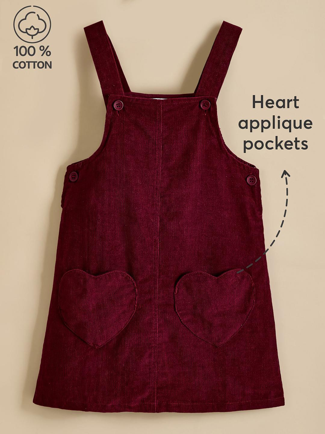 Heart Applique Cotton Pinafore