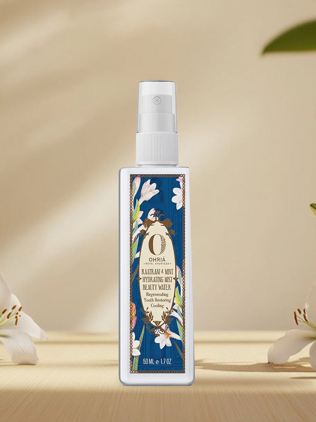OHRIA AYURVEDA Royal Ayurveda Raatrani & Mint Facial Mist Beauty Water - 50ml