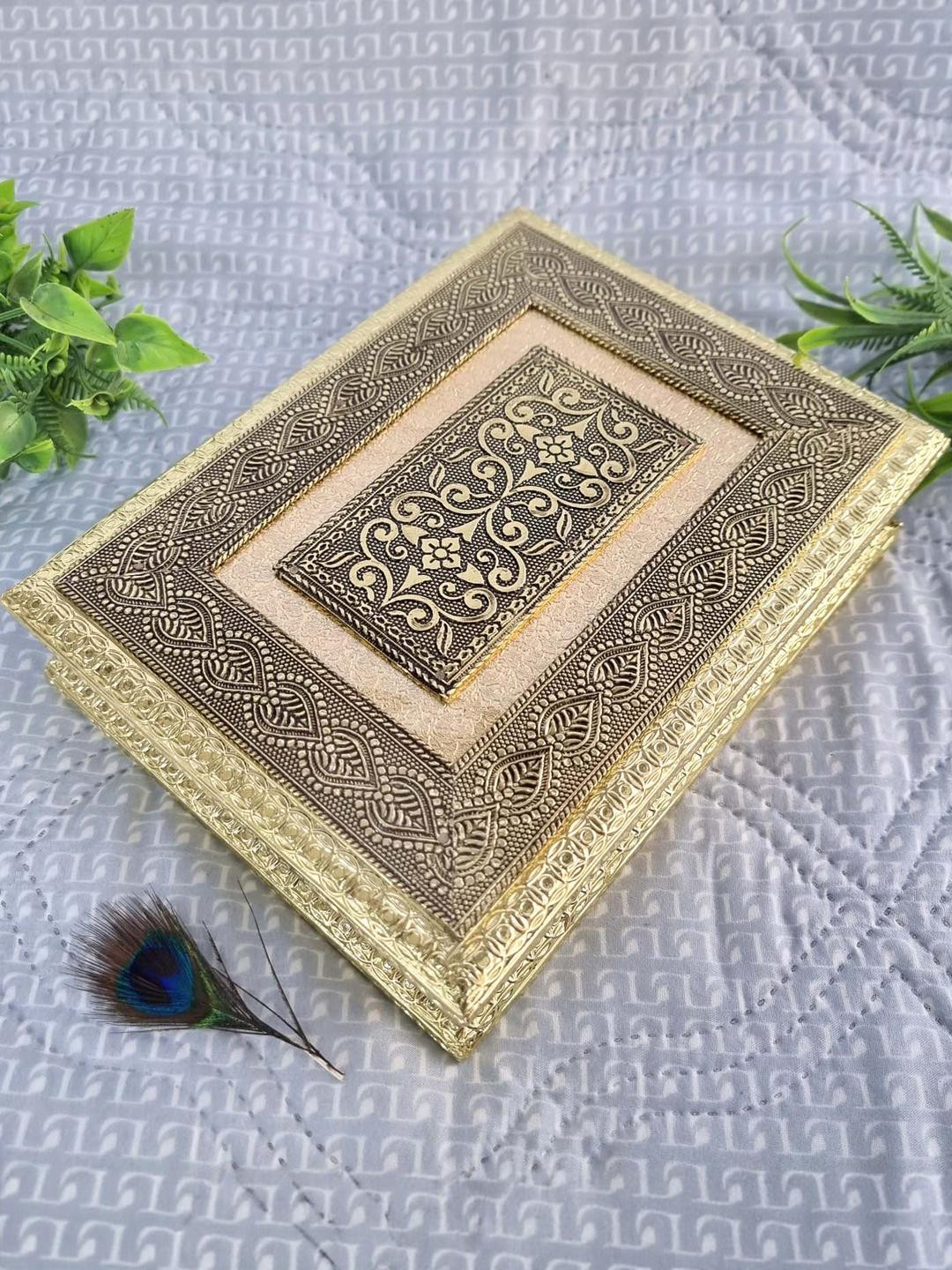 DIWAM HANDICRAFTS Gold Decorative Multi-Utility Box