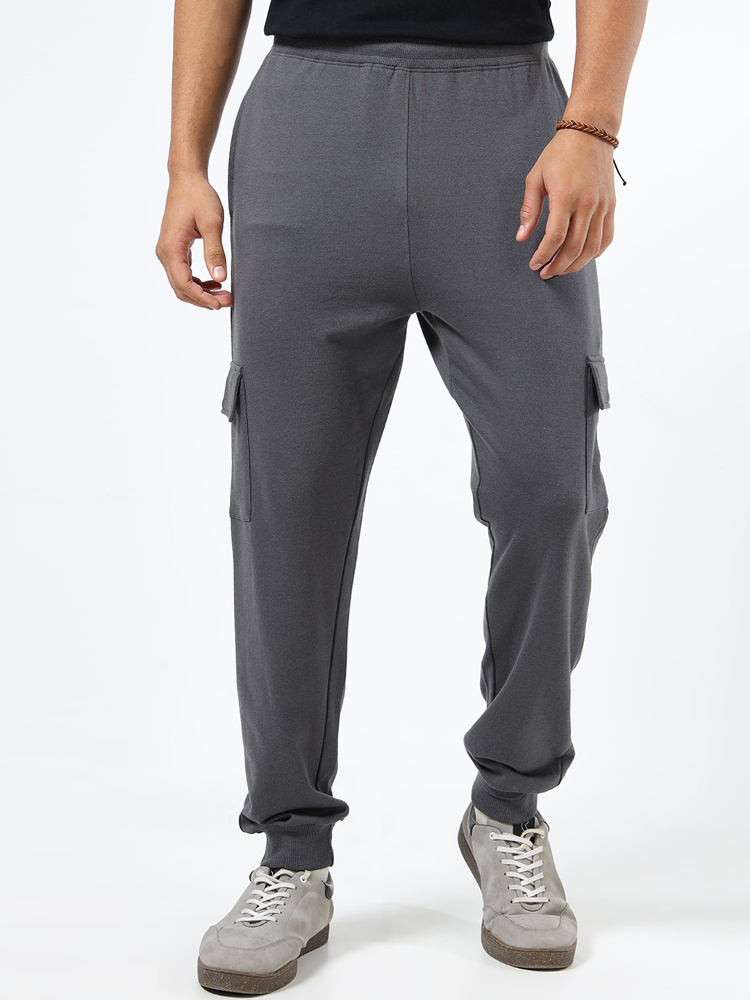 glitchez Men Mid-Rise Casual Cargo Joggers