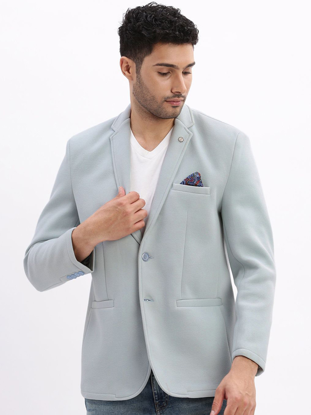 SHOWOFFFF Slim-Fit Notched Lapel Single Breasted Blazer