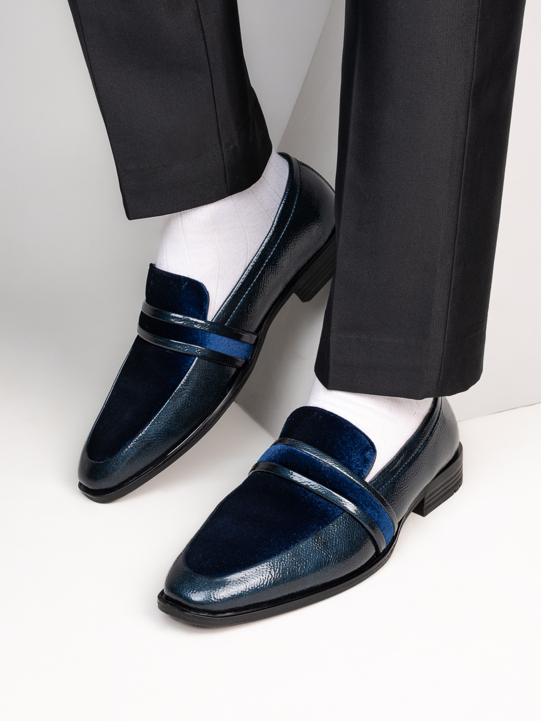 Alberto Torresi Men Wedding Patent Crinkle Formal Loafers