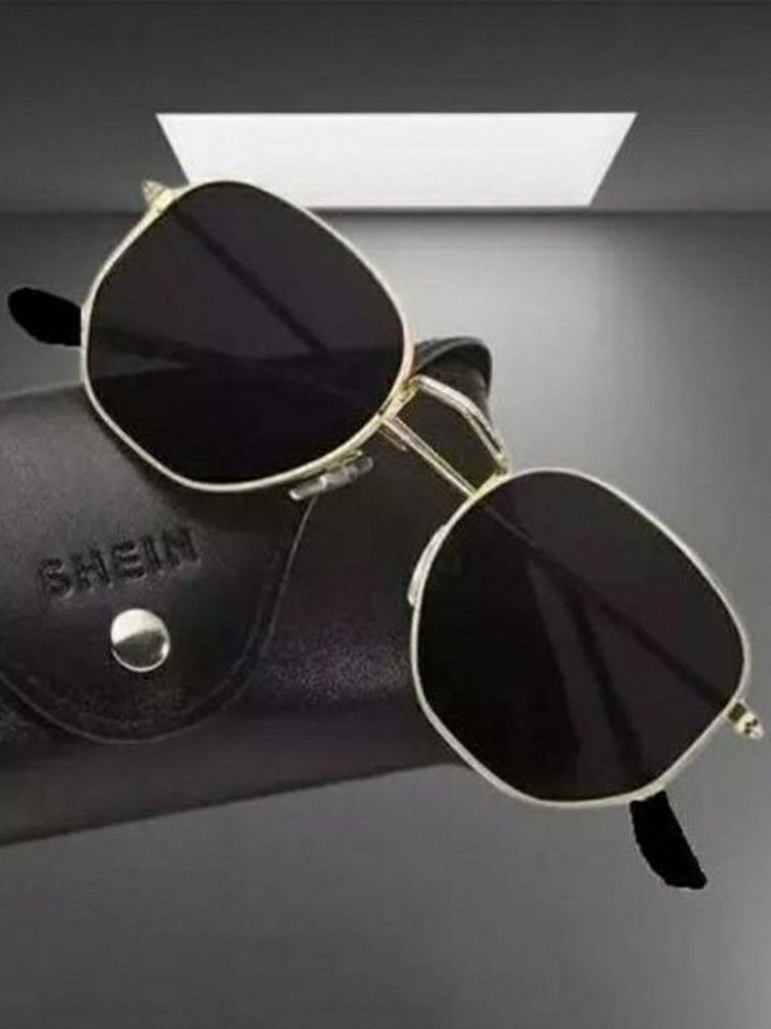 SPADEACES Unisex Full Rim Square Black fwd With Sunglasses